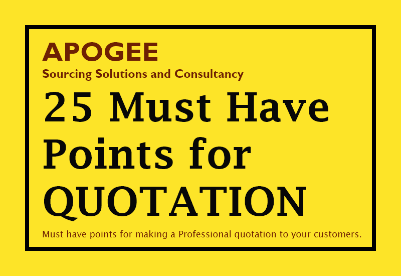 25 Must Have points for your quotation
