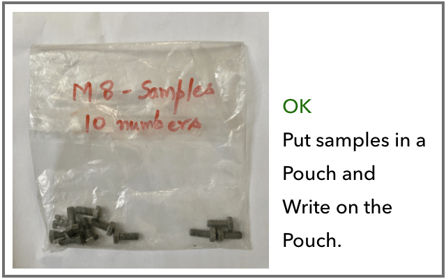 Sample Identification: Write on the package or pouch